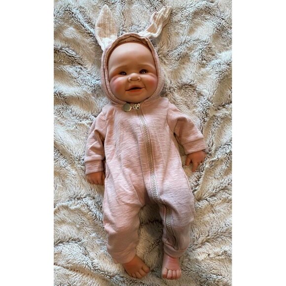 🆕17 Inch Realistic Full Silicone Lifelike Reborn Smiling Girl With Open Eyes - Picture 5 of 13